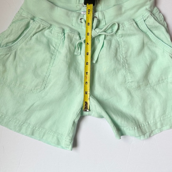Calvin Klein Linen Shorts Womens Sz Small Mint Green Cargo Pockets relaxed fit - Picture 7 of 8